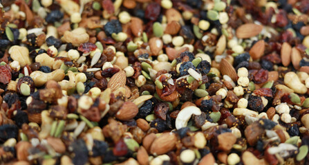 Delicious Trail Mix top view background