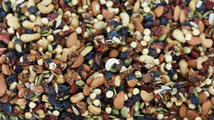Delicious Trail Mix top view background