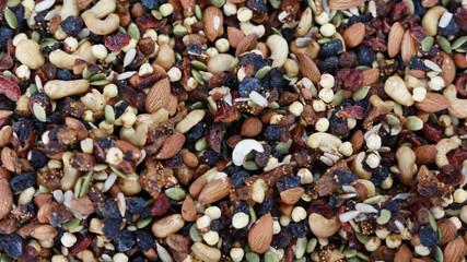 Delicious Trail Mix top view background
