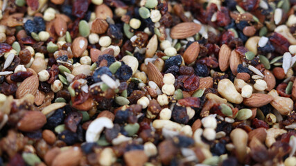 Delicious Trail Mix top view background