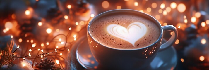 Romantic Valentine's Day Coffee Background