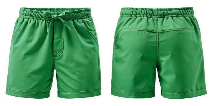 green short pants isolated on white background