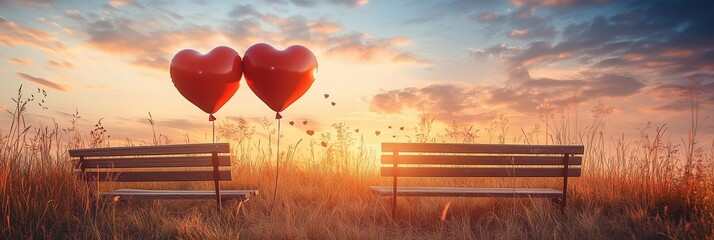 Valentine's Day Heart Balloons Background