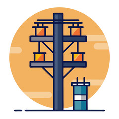 electric pole icon design