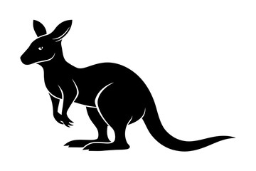 Kangaroo animal silhouette vector illustration on white background
