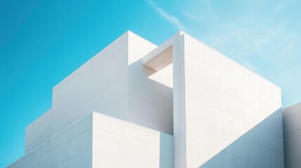 Modern Minimalist Architecture against a Vibrant Blue Sky