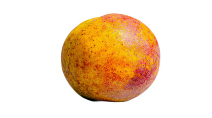 Vibrant and Fresh Whole Mango with Beautiful Skin and Colorful Spots on Isolated White Background
