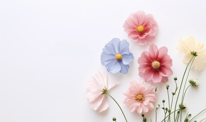 Fototapeta premium A bouquet of flowers with a white background