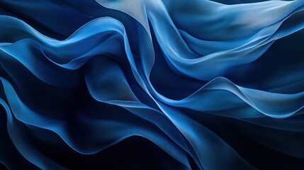 Obraz premium Abstract Blue Silk Fabric Waves
