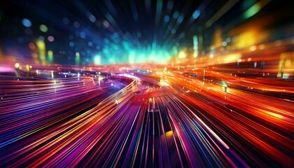 A Mesmerizing 3D Abstract Multicolor Visualization Background with Motion Blur and Bokeh