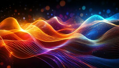 Obraz premium A Mesmerizing 3D Abstract Multicolor Visualization Background with Motion Blur and Bokeh