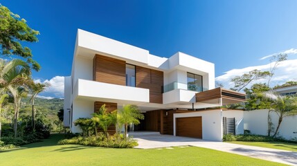 Modern House with Wooden Accents