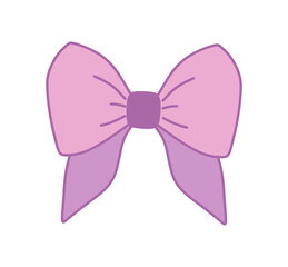 Bow with  ribbons. Design element in cartoon style.