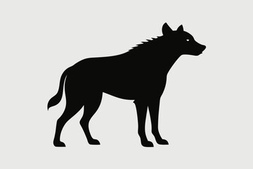 Silhouette hyena animal black color only full body. hyena icon vector illustration design
