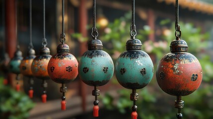 Make an ornament with the theme of Zenghouyi chime bells, and the design should be novel 