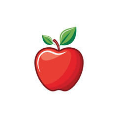 Flat cute apple fruit icon