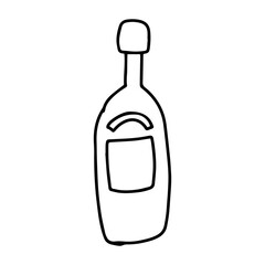 handrawn party doodles element. 2025 new year.  Party time doodle clipart with fireworks, party hat, birthday cake, holiday gift box. Hand drawn icons