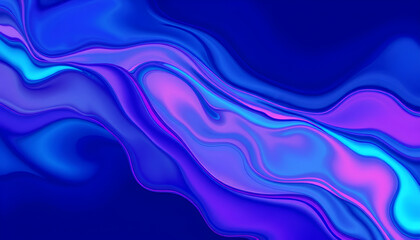 Obraz premium Abstract Blue and Purple Gradient Fluid Stream With Smooth and Wavy Patterns