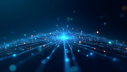 Fototapeta premium Global connection with artificial intelligence background