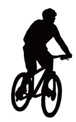 Fototapeta premium silhouette riding a bicycle