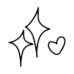 handrawn party doodles element. 2025 new year.  Party time doodle clipart with fireworks, party hat, birthday cake, holiday gift box. Hand drawn icons