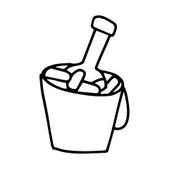 handrawn party doodles element. 2025 new year.  Party time doodle clipart with fireworks, party hat, birthday cake, holiday gift box. Hand drawn icons