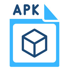 Apk file icon in solid color vector design
