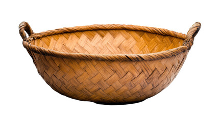 Obraz premium A beautifully crafted woven basket perfect for storage and decoration. transparent background