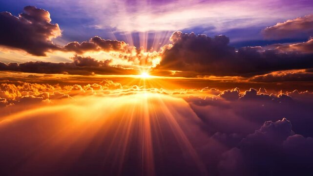 dreamy glory light shine on sky, beautiful sunlight	
