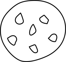 Hand-Drawn Cookie Illustration for Coloring Page
