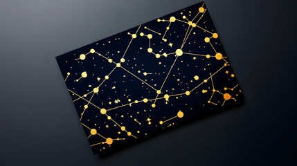 Gold constellation art on dark background, perfect for websites or print