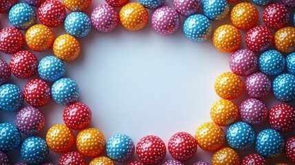 Colorful Candy Balls Frame Delightful Sweet Treats, Gummy, Colorful, Round, Tasty, Delicious, Confectionery