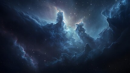 Obraz premium Celestial Nebula Cosmic Cloudscape Starry Night