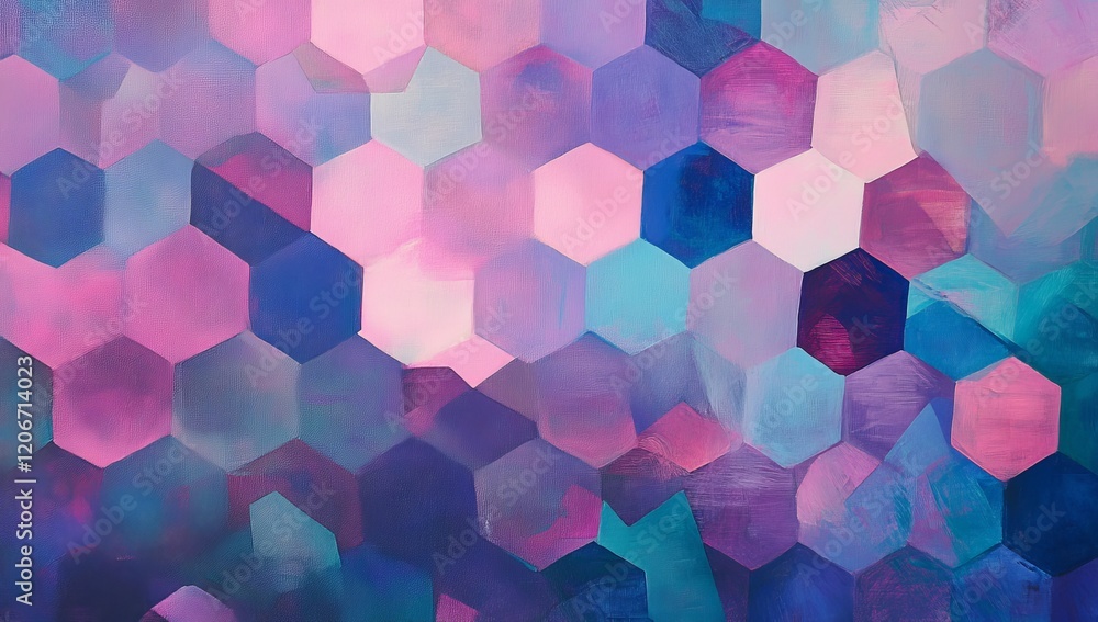 Aufkleber abstract pastel hexagon mosaic pattern.