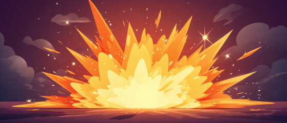 vector explosion on transparent background cartoon style
