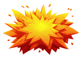 vector explosion on transparent background cartoon style