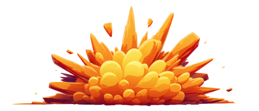 vector explosion on transparent background cartoon style