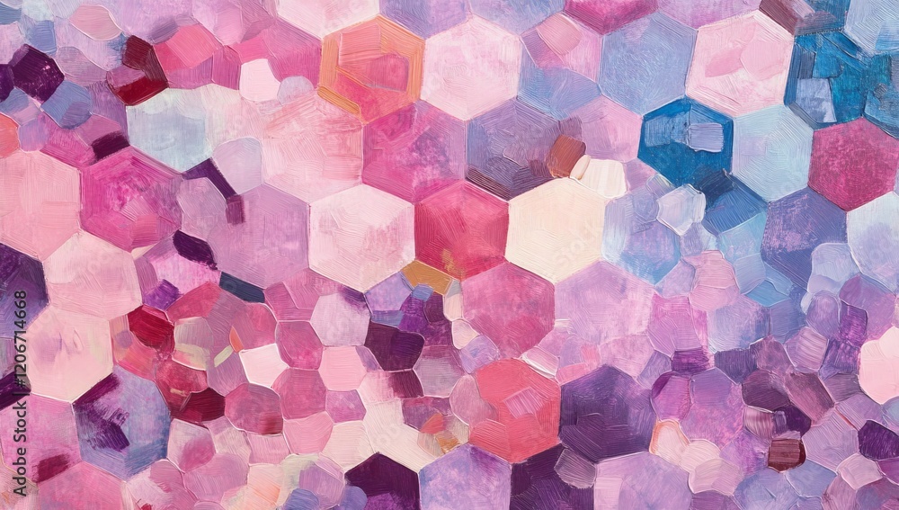 Poster abstract pastel hexagon mosaic pattern background.