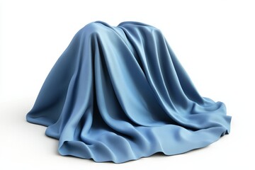 Blue silk cloth draped over an unseen object.