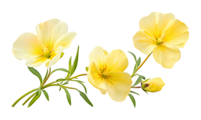 Evening primrose isolated on a transparent background