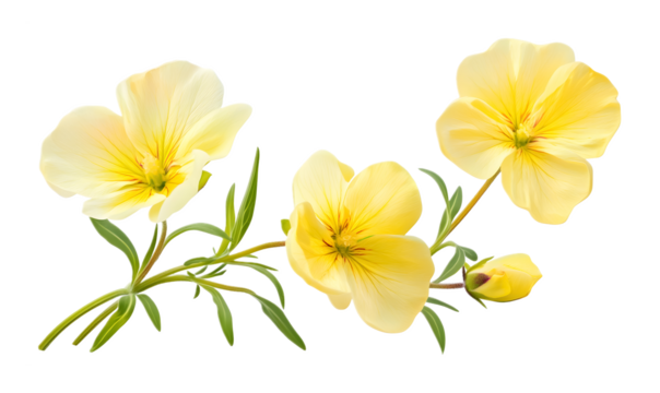 Evening primrose isolated on a transparent background