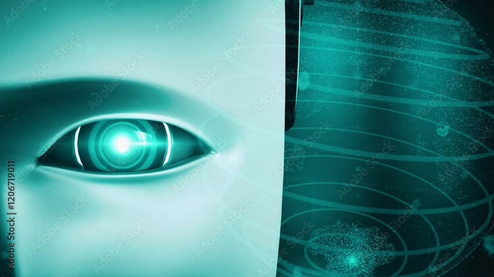 Poster future financial technology controll by ai robot huminoid uses machine learning and artificial intel