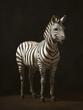 Zebra in Dark Room