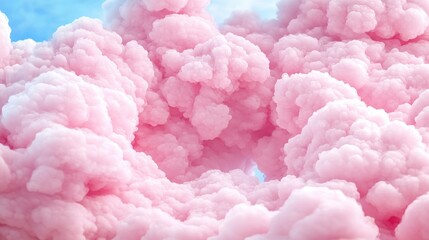 Dreamlike Pink Fluffy Cloudscape Abstract Pastel Heaven Background