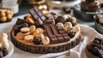 supermarket display of assorted chocolate products	