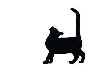 Vector illustration. Silhouettes of black cats.