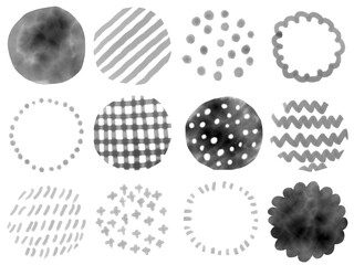 手描きあしらいセット　水彩　黒