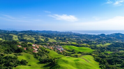 Obraz premium Coastal Hills and Ocean View