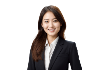 Portrait of a smiling Japanese businesswoman in suit
