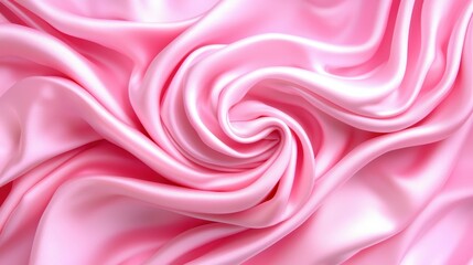 Fototapeta premium Luxurious Pink Silk Fabric Draped Swirls Elegant Soft Satin Texture Background